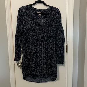 Banana Republic size 12 shirt dress/tunic. Missing belt. Navy with white dots